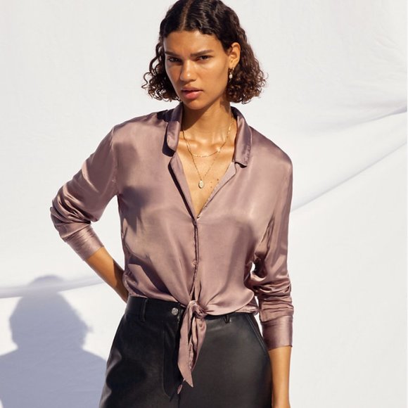 🤎Wilfred New Tie-Front Blouse - Picture 2 of 8